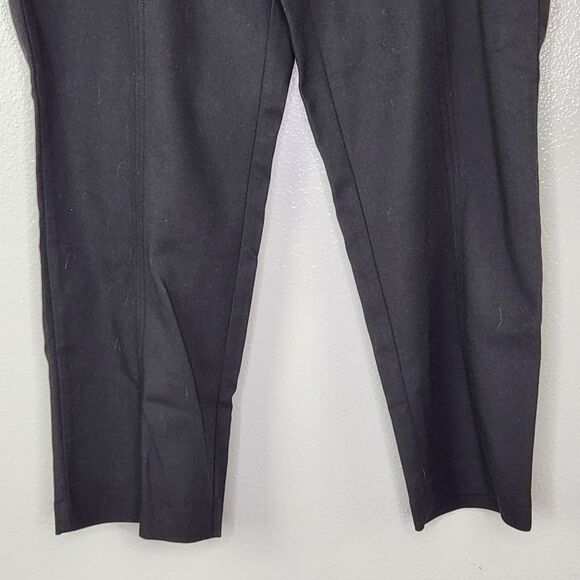 J. Jill Essentials Cotton Black Pull On Ponte Pants With Zip Slash Pockets 14 - Picture 4 of 10